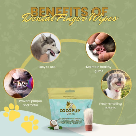 COCOPUP - Cocopup Dog Teeth Cleaning Wipes Ear Nose Paws Fur Cleaner Pure Coconut Oil 50 Toallitas - The Red Vitamin MX - Cuidado Dental Para Perros - {{ shop.shopifyCountryName }}