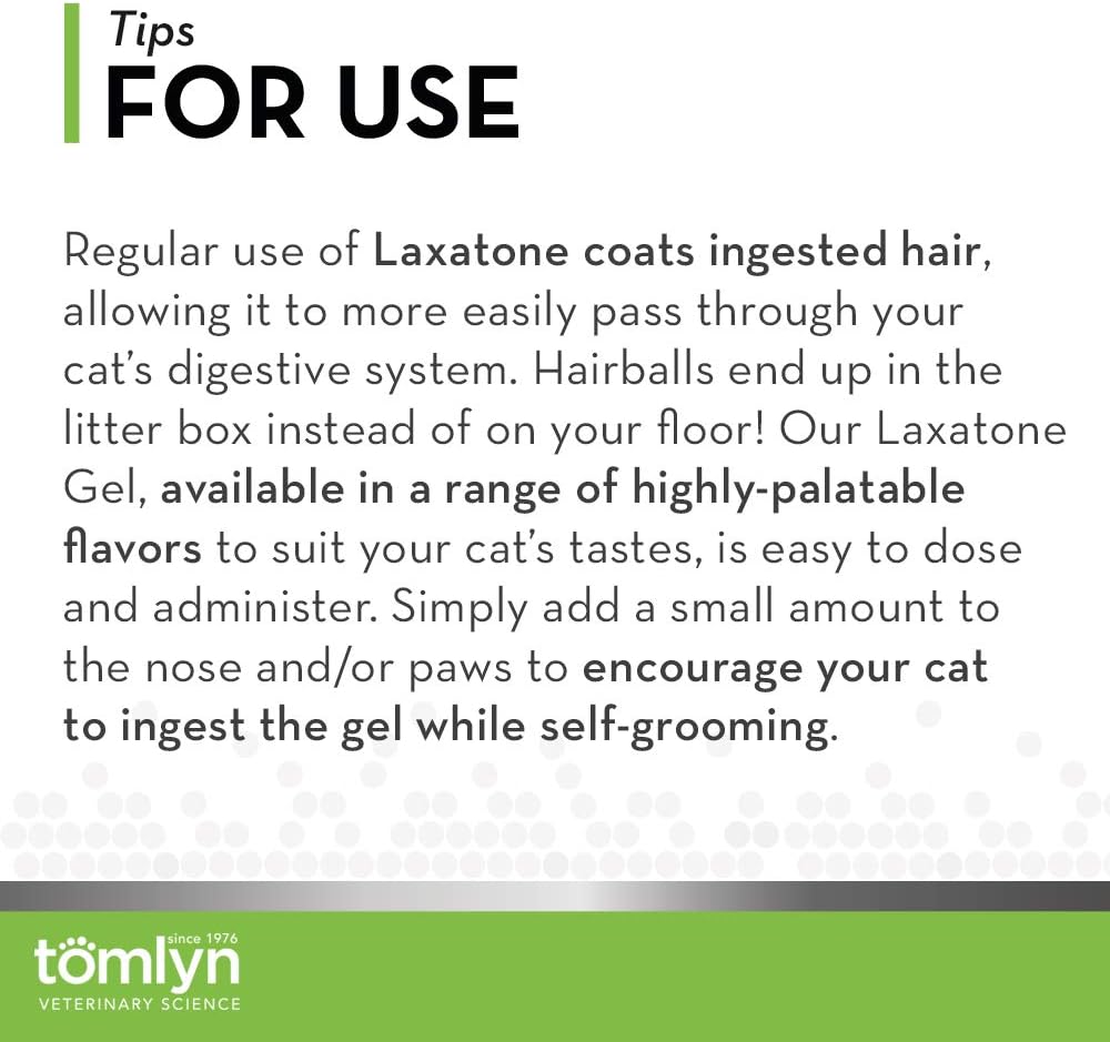 Tomlyn Laxatone Tuna-Flavored Hairball Remedy Gel for Cats and Kittens 4.25 Oz. 2 Pack