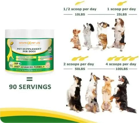 INFINITE PET - Infinite Pet Advanced Hip and Joint Supplement Powder for Dogs 90 Servicios - The Red Vitamin MX - Cuidado De Cadera Y Articulaciones Para Perros - {{ shop.shopifyCountryName }}