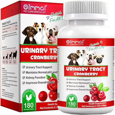 OIMMAL - Oimmal Cranberry Bladder Control Supplement for Dogs 180 Tabletas - The Red Vitamin MX - Salud De Tracto Urinario Para Perros - {{ shop.shopifyCountryName }}