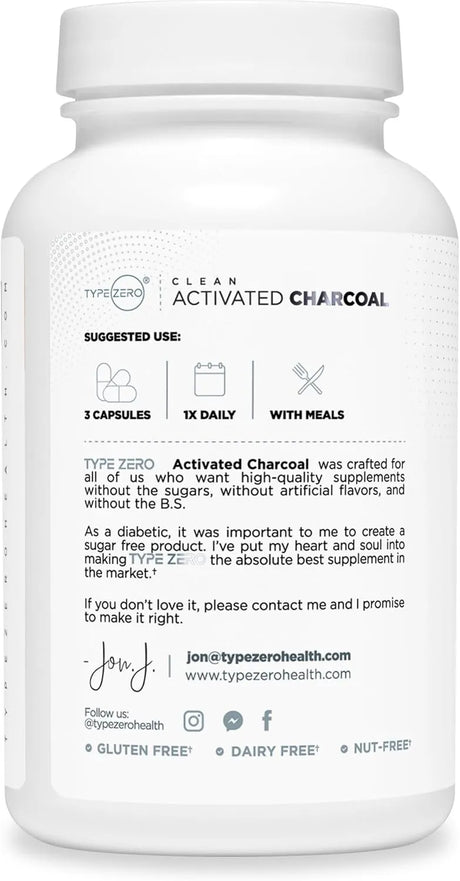 TYPE ZERO - Type Zero Activated Charcoal 780Mg. 180 Capsulas - The Red Vitamin MX - Suplementos Alimenticios - {{ shop.shopifyCountryName }}