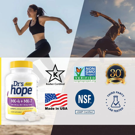DR'S HOPE - Dr’s Hope Vitamin K2 MK7 with Vitamin K2 MK4 90 Capsulas - The Red Vitamin MX - Suplementos Alimenticios - {{ shop.shopifyCountryName }}