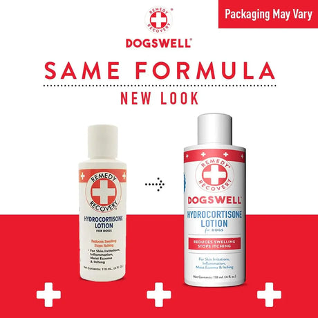 DOGSWELL - DOGSWELL Remedy + Recovery 0.5% Hydrocortisone Lotion for Dogs 4 Fl.Oz. - The Red Vitamin MX - Remedios Para La Picazón De Perros - {{ shop.shopifyCountryName }}