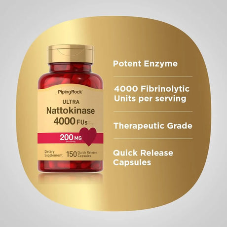 PIPING ROCK - Piping Rock Nattokinase 4000 FU 150 Capsulas - The Red Vitamin MX - Suplementos Alimenticios - {{ shop.shopifyCountryName }}