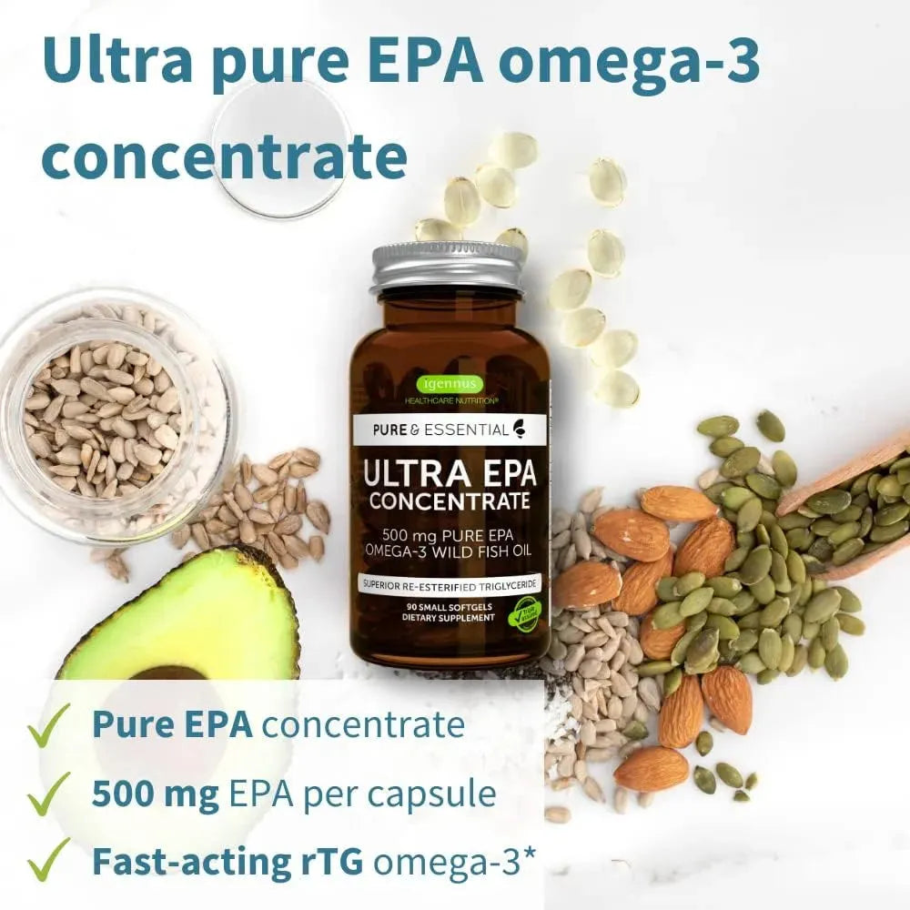 IGENNUS - Igennus Ultra Pure EPA Omega-3 Concentrate 500Mg. 90 Capsulas Blandas - The Red Vitamin MX - Suplementos Alimenticios - {{ shop.shopifyCountryName }}