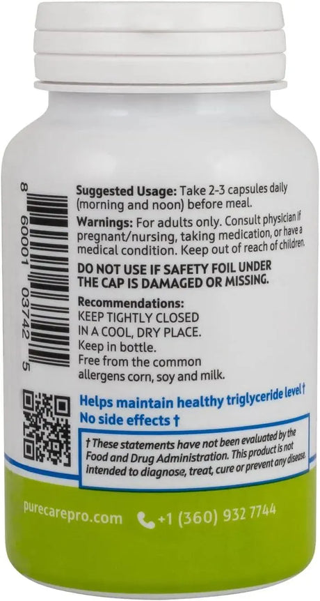 PURE CARE PRO - Pure Care Pro Tryglicare All-Natural Triglyceride Lowering 60 Capsulas - The Red Vitamin MX - Suplementos Alimenticios - {{ shop.shopifyCountryName }}
