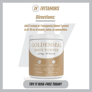 IVITAMINS - iVitamins Goldenseal Powder 115 Servicios - The Red Vitamin MX - Suplementos Alimenticios - {{ shop.shopifyCountryName }}