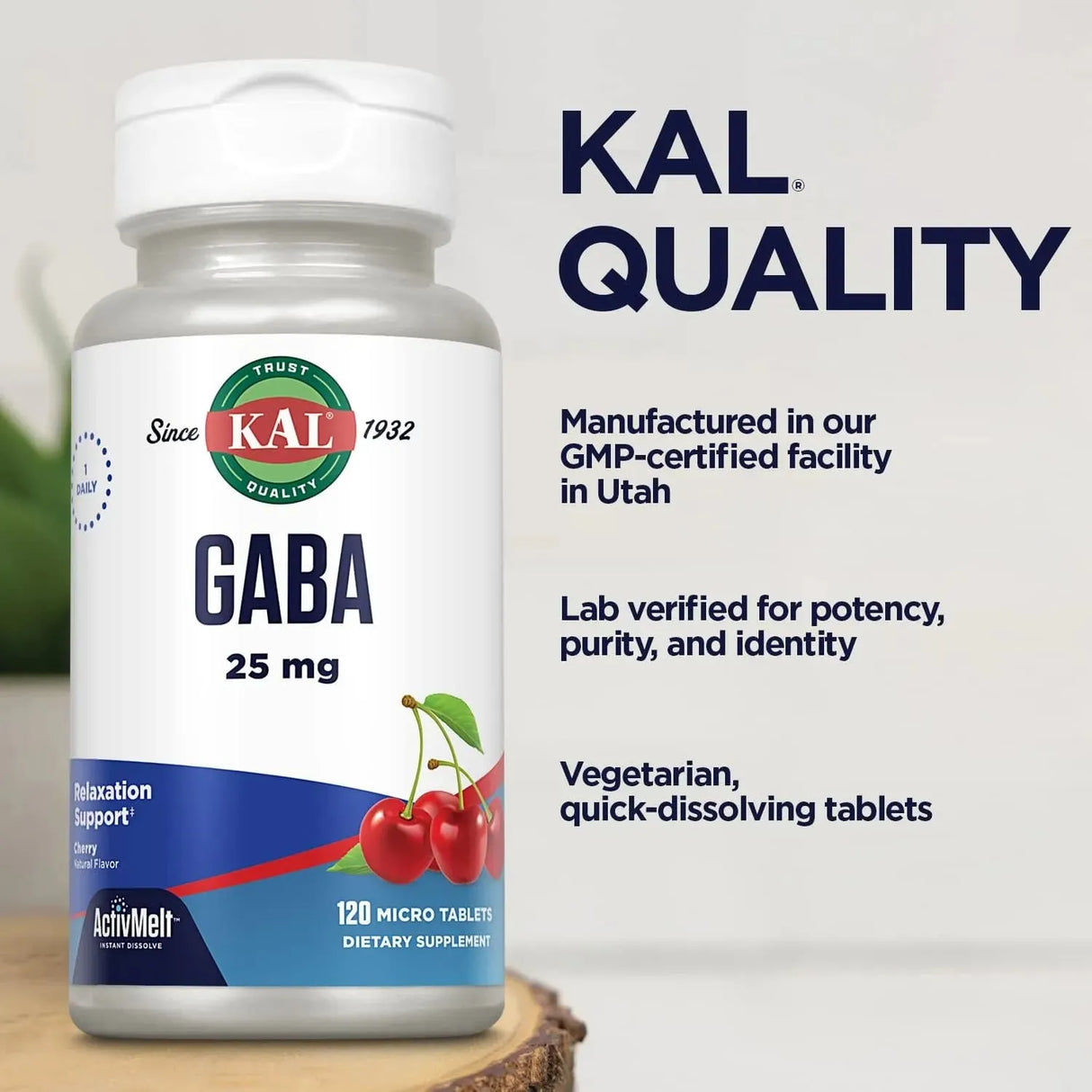 KAL - KAL GABA Cherry Flavor ActivMelt Instant Dissolve 120 Micro Tabletas - The Red Vitamin MX - Suplementos Alimenticios - {{ shop.shopifyCountryName }}