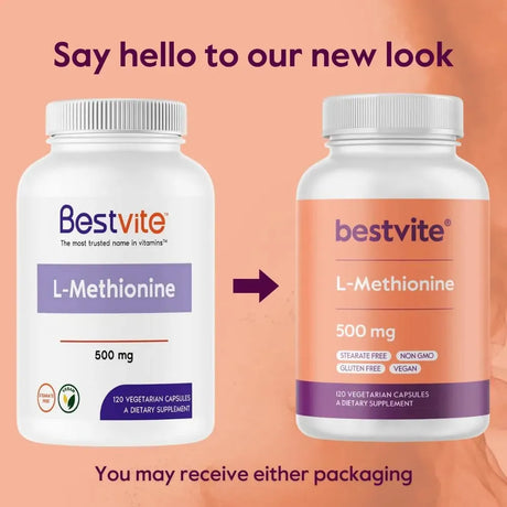 BESTVITE - BESTVITE L-Methionine 500Mg. 120 Capsulas 2 Pack - The Red Vitamin MX - Suplementos Alimenticios - {{ shop.shopifyCountryName }}