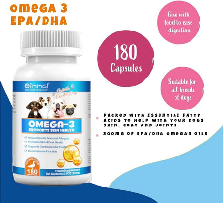 OIMMAL - Oimmal Omega 3 Fish Oil for Dogs 180 Tabletas Masticables - The Red Vitamin MX - Aceite De Pescado Para Perros - {{ shop.shopifyCountryName }}