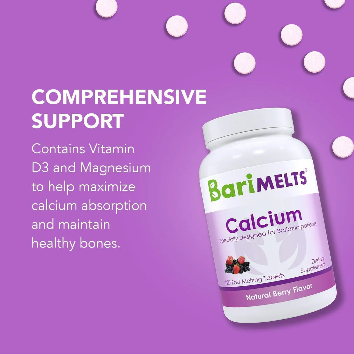 BARIMELTS - BariMelts Bariatric Calcium Citrate with Vitamin D3 and Magnesium 120 Tabletas Solubles - The Red Vitamin MX - Suplementos Alimenticios - {{ shop.shopifyCountryName }}