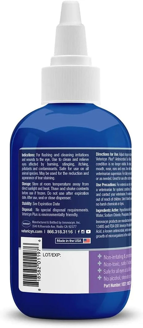 VETERICYN - Vetericyn Plus Dog and Cat Eye Wash 3 Fl.Oz. - The Red Vitamin MX - Cuidado De Los Ojos De Los Perros - {{ shop.shopifyCountryName }}