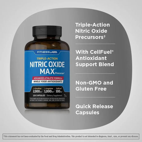 FITNESS LABS - Fitness Labs Nitric Oxide 3000Mg. 120 Capsulas - The Red Vitamin MX - Suplementos Alimenticios - {{ shop.shopifyCountryName }}