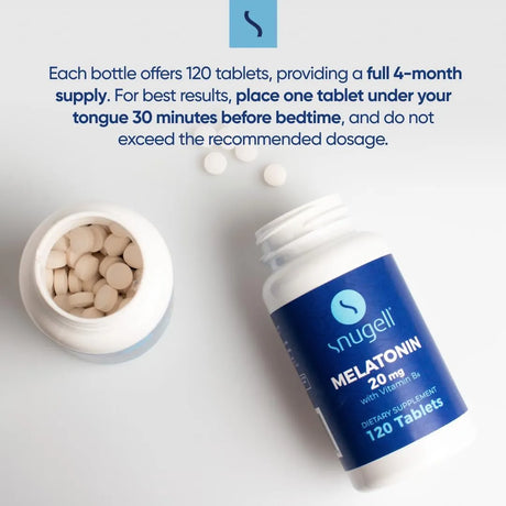 SNUGELL - Snugell Melatonin 20Mg. 120 Tabletas 2 Pack - The Red Vitamin MX - Suplementos Alimenticios - {{ shop.shopifyCountryName }}