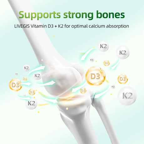 LIVEGIS - LIVEGIS Vitamin D3 K2 90 Capsulas Blandas - The Red Vitamin MX - Suplementos Alimenticios - {{ shop.shopifyCountryName }}