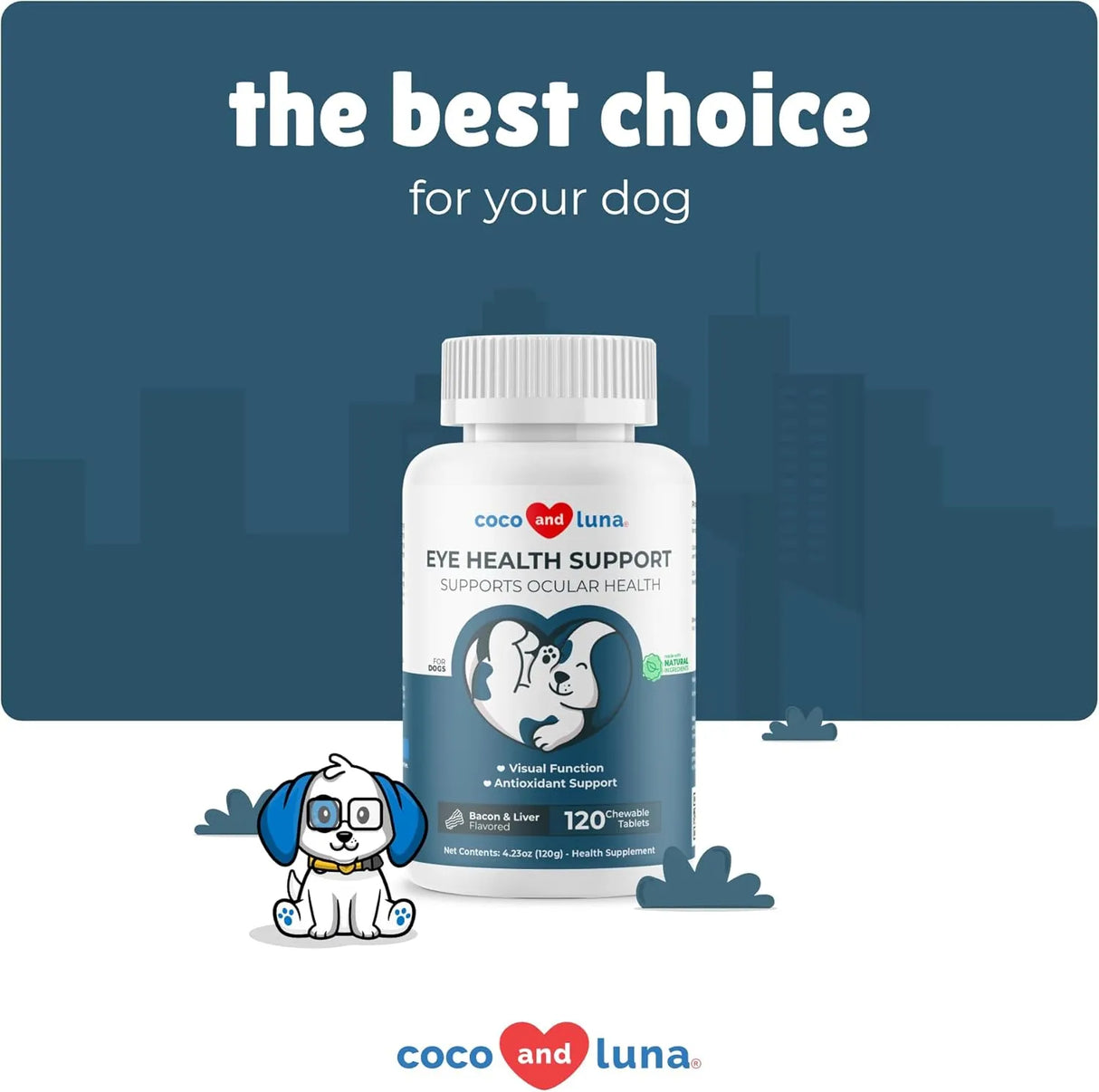 COCO AND LUNA - Coco and Luna Eye Support for Dogs 120 Tabletas Masticables - The Red Vitamin MX - Cuidado De Los Ojos De Los Perros - {{ shop.shopifyCountryName }}