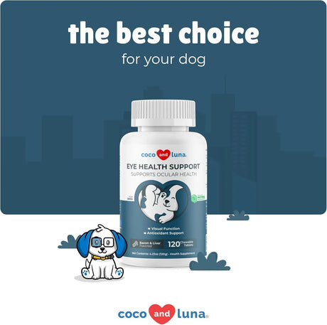 COCO AND LUNA - Coco and Luna Eye Support for Dogs 120 Tabletas Masticables - The Red Vitamin MX - Cuidado De Los Ojos De Los Perros - {{ shop.shopifyCountryName }}