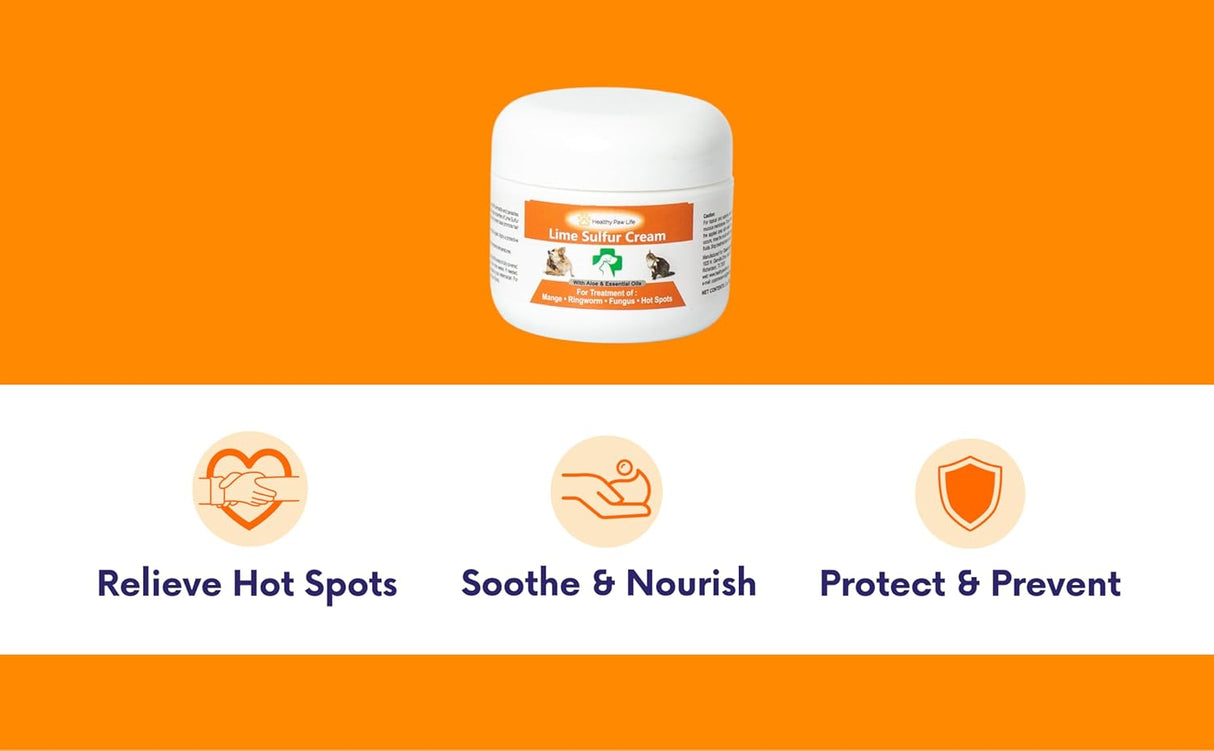 Healthy Paw Life's Lime Sulfur Pet Skin Cream 2 Oz.