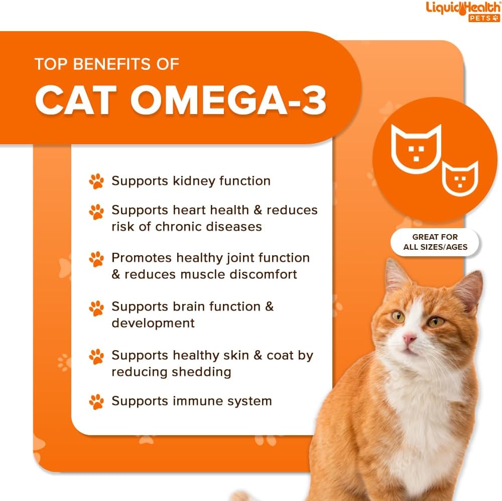 Liquid Health Pets Wild Caught Omega 3 Fish Oil for Cats 8 Fl.Oz. 2 Pack