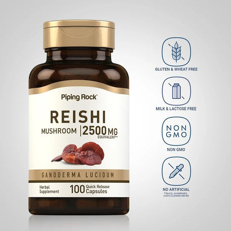 PIPING ROCK - Piping Rock Reishi Mushroom 2500Mg. 100 Capsulas - The Red Vitamin MX - Suplementos Alimenticios - {{ shop.shopifyCountryName }}