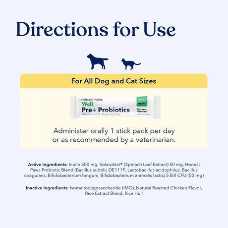 HONEST PAWS - Honest Paws Premium Probiotic Powder Chicken 30 Paquetes - The Red Vitamin MX - Probióticos Para Perros - {{ shop.shopifyCountryName }}