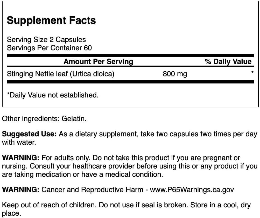 SWANSON - Swanson Stinging Nettle Leaf 400Mg. 120 Capsulas - The Red Vitamin MX - Suplementos Alimenticios - {{ shop.shopifyCountryName }}