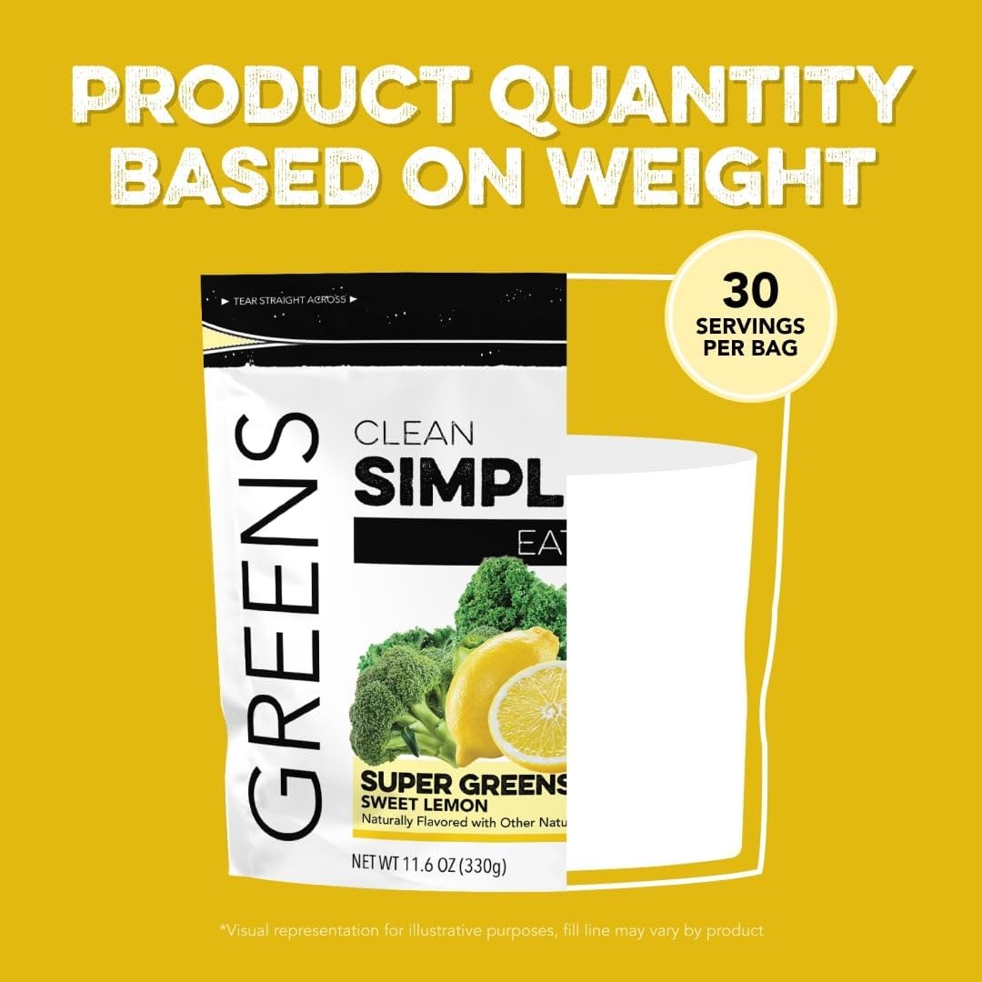 Clean Simple Eats Sweet Lemon Greens Powder Mix 30 Servicios 330Gr.