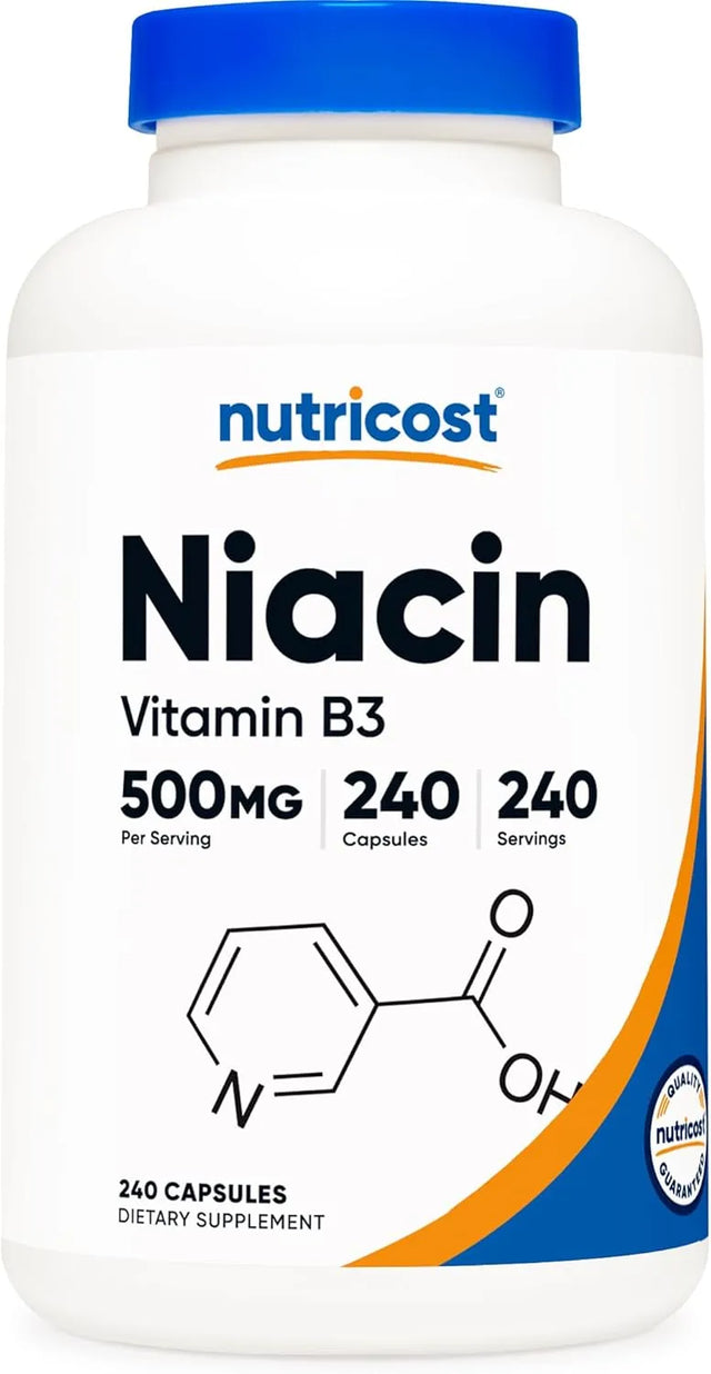 NUTRICOST - Nutricost Niacin 500Mg. 240 Capsulas - The Red Vitamin MX - Suplementos Alimenticios - {{ shop.shopifyCountryName }}