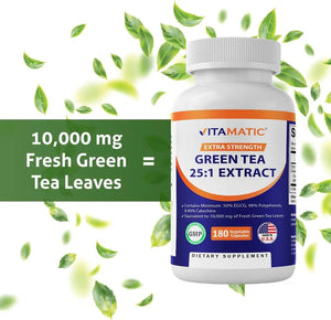 VITAMATIC - Vitamatic Green Tea Extract with Vitamin C 180 Capsulas - The Red Vitamin MX - Suplementos Alimenticios - {{ shop.shopifyCountryName }}