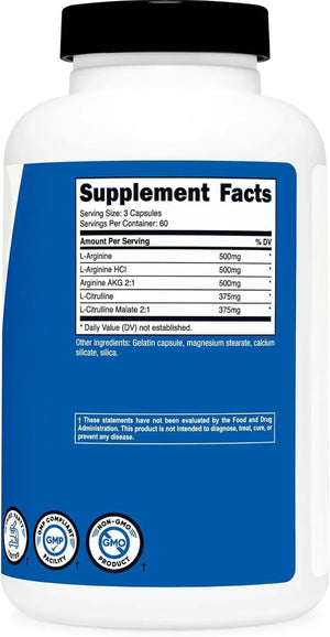 NUTRICOST - Nutricost Nitric Oxide Booster 750Mg. 180 Capsulas - The Red Vitamin MX - Suplementos Alimenticios - {{ shop.shopifyCountryName }}