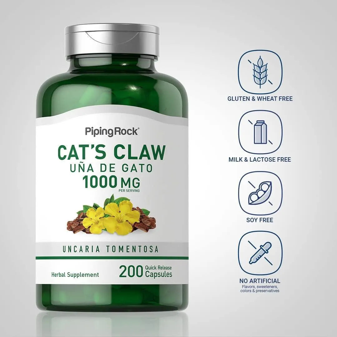 PIPING ROCK - Piping Rock Cat's Claw Capsules 1000Mg. 200 Capsulas - The Red Vitamin MX - Suplementos Alimenticios - {{ shop.shopifyCountryName }}