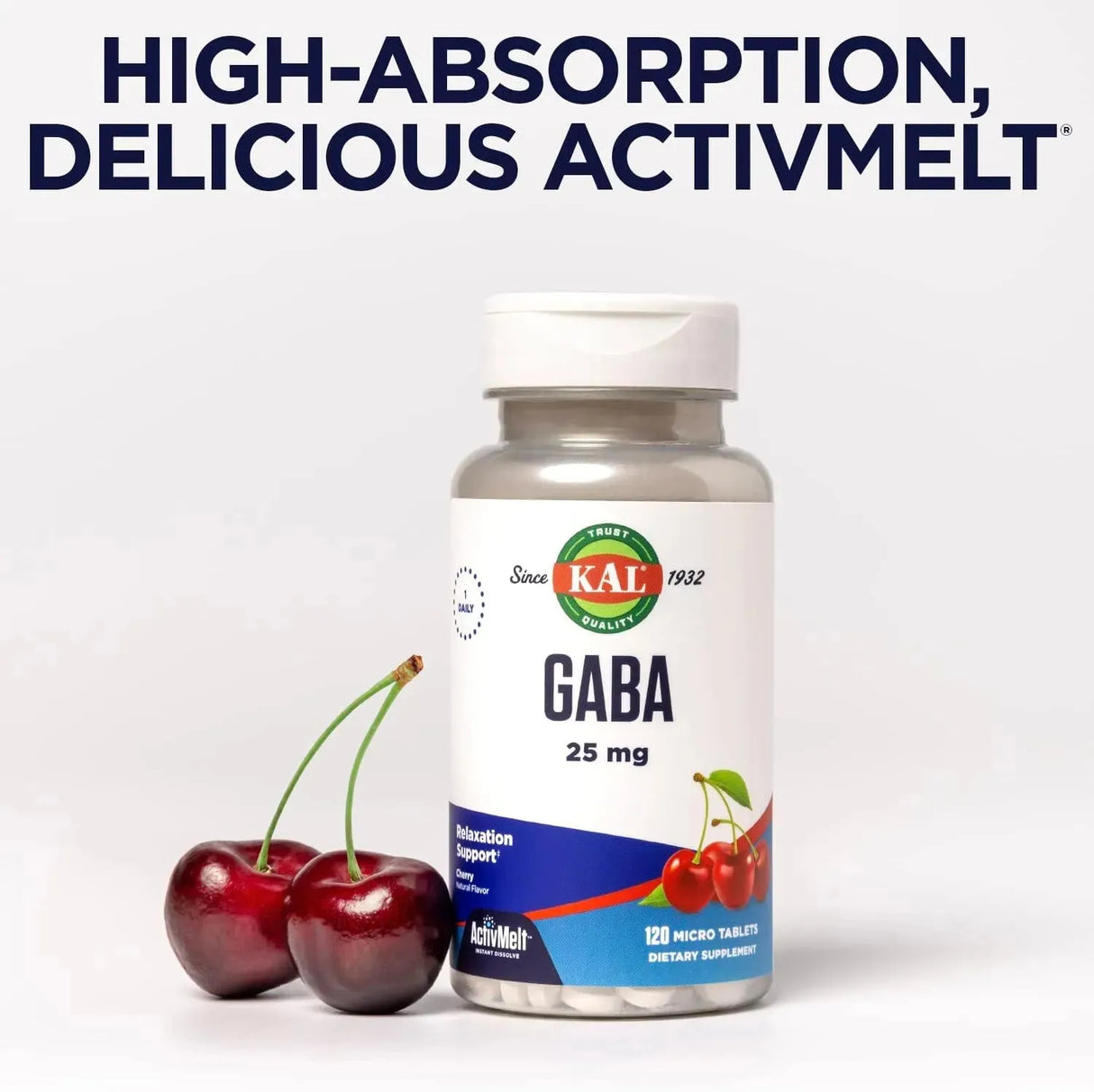 KAL - KAL GABA Cherry Flavor ActivMelt Instant Dissolve 120 Micro Tabletas - The Red Vitamin MX - Suplementos Alimenticios - {{ shop.shopifyCountryName }}