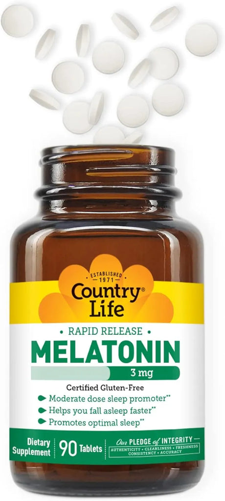 COUNTRY LIFE - Country Life Melatonin Sleep Aid 3Mg. 90 Tabletas - The Red Vitamin MX - Suplementos Alimenticios - {{ shop.shopifyCountryName }}