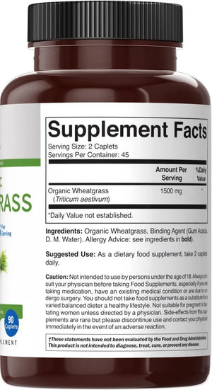 BRIEOFOOD - Brieofood Organic Wheatgrass 1500Mg 90 Tabletas - The Red Vitamin MX - Suplementos Alimenticios - {{ shop.shopifyCountryName }}