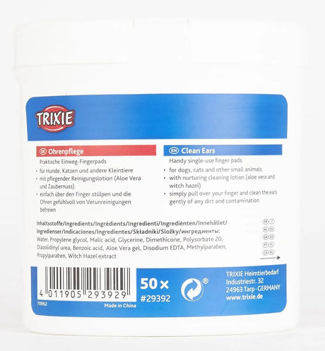 TRIXIE - TRIXIE Ear Care Ear Care Finger Pads 50 Toallitas - The Red Vitamin MX - Cuidado Del Oído De Perros - {{ shop.shopifyCountryName }}