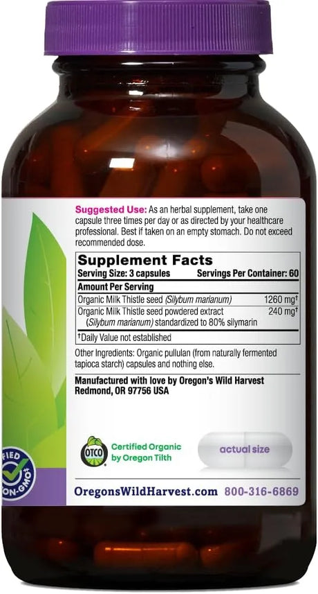 OREGON'S WILD HARVEST - Oregon's Wild Harvest Milk Thistle 180 Capsulas - The Red Vitamin MX - Suplementos Alimenticios - {{ shop.shopifyCountryName }}