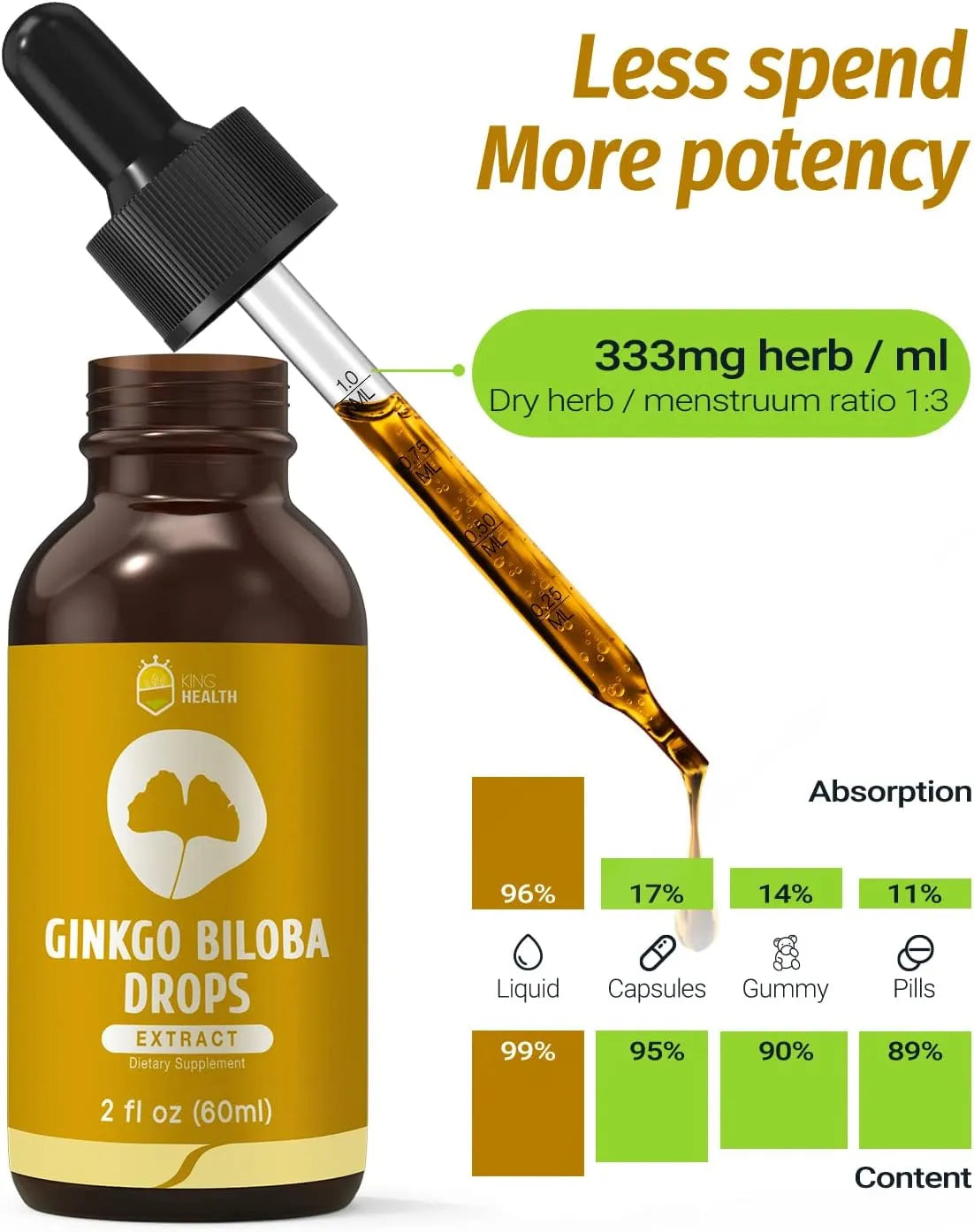 KINGHEALTH - KingHealth Ginkgo Biloba Liquid Extract 2 Fl.Oz. - The Red Vitamin MX - Suplementos Alimenticios - {{ shop.shopifyCountryName }}