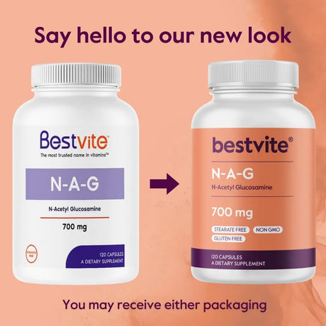 BESTVITE - BESTVITE N-Acetyl Glucosamine N-A-G 700Mg. 120 Capsulas 2 Pack - The Red Vitamin MX - Suplementos Alimenticios - {{ shop.shopifyCountryName }}