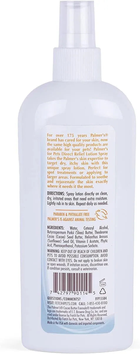 PALMER'S - Palmer's for Pets Cocoa Butter Formula Direct Relief Lotion Spray for Dogs 8 Fl.Oz. - The Red Vitamin MX - Remedios Para La Picazón De Perros - {{ shop.shopifyCountryName }}