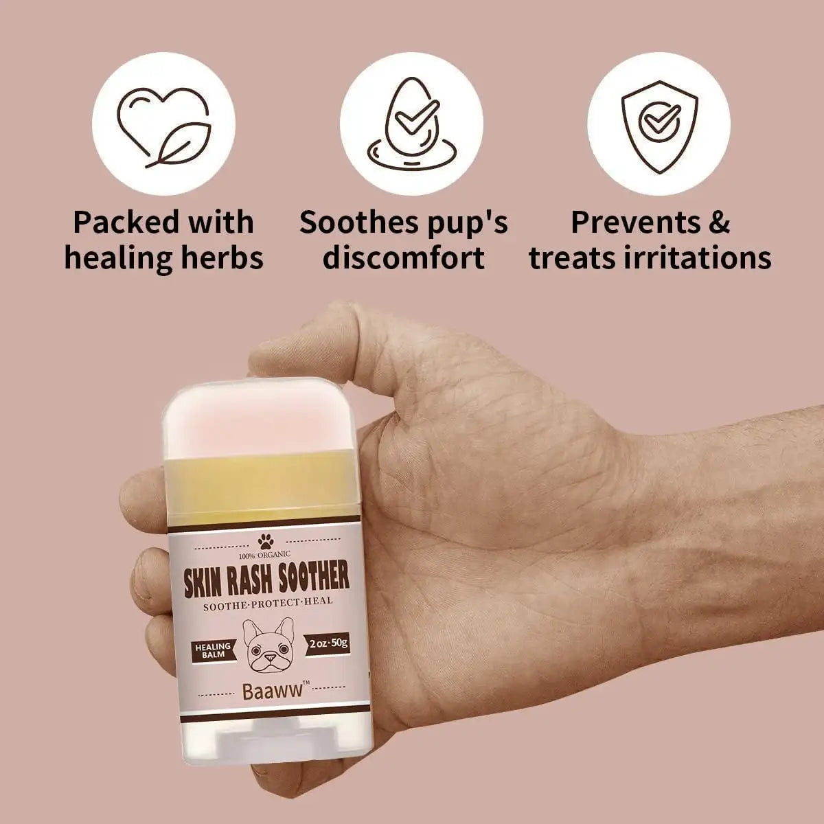 BAAWW - Baaww Dog Skin Rash Soother Stick 2 Oz. - The Red Vitamin MX - Remedios Para La Picazón De Perros - {{ shop.shopifyCountryName }}
