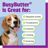 Pet Naturals BusyButter Easy Squeeze Calming Peanut Butter for Dogs 42Gr. 6 Pack