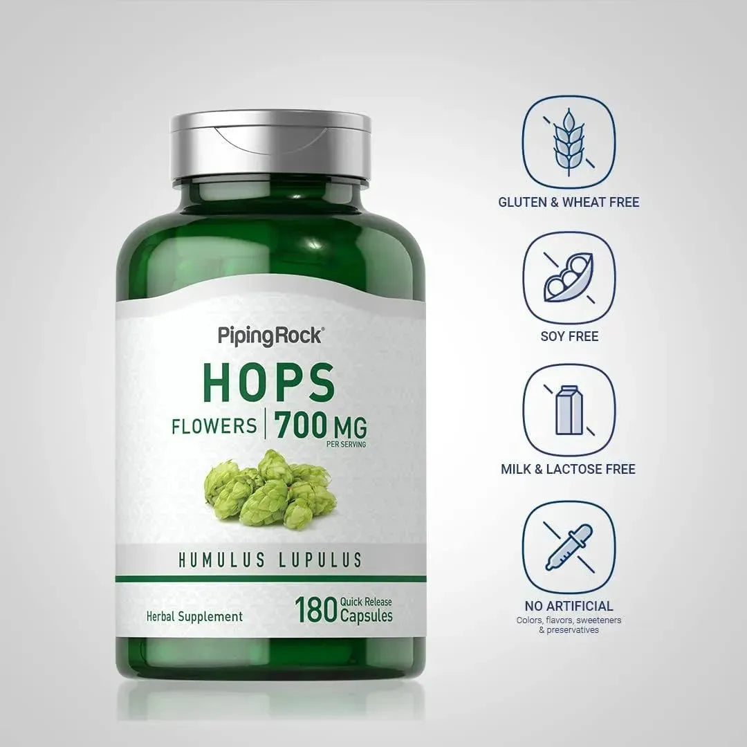 PIPING ROCK - Piping Rock Hops Extract 700Mg. 180 Capsulas - The Red Vitamin MX - Suplementos Alimenticios - {{ shop.shopifyCountryName }}