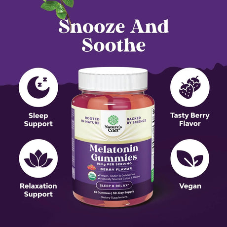 NATURES CRAFT - Natures Craft Organic Melatonin Gummies 10Mg. 60 Gomitas - The Red Vitamin MX - Suplementos Alimenticios - {{ shop.shopifyCountryName }}