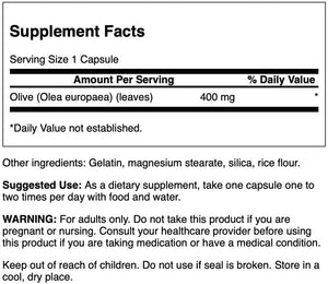 SWANSON - Swanson Full Spectrum Olive Leaf 400Mg. 60 Capsulas - The Red Vitamin MX - Suplementos Alimenticios - {{ shop.shopifyCountryName }}