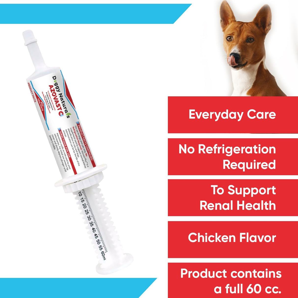 Doggy Naturals Azovast Plus Kidney Health Supplement for Dogs & Cats Oral Paste 60cc
