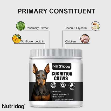 NUTRIDOG - Nutridog Advanced Cognition Chews for Dogs 120 Masticables - The Red Vitamin MX - Suplementos Herbales Para Perros - {{ shop.shopifyCountryName }}