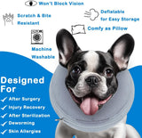 Infisu Soft Dog Cone Collar Inflatable GREY MEDIUM 8"-12"