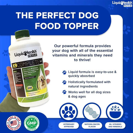 LIQUIDHEALTH - LIQUIDHEALTH Pets K9 Complete 8-in-1 Liquid Multivitamin 32 Fl.Oz. - The Red Vitamin MX - Multivitamínicos Para Perros - {{ shop.shopifyCountryName }}