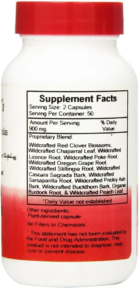 CHRISTOPHER´S - Dr. Christopher's Blood Stream Formula 100 Capsulas - The Red Vitamin MX - Suplementos Alimenticios - {{ shop.shopifyCountryName }}