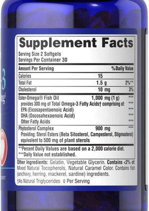 PURITAN'S PRIDE - Puritan's Pride Omega-3 Fish Oil Plus Cholesterol Support 60 Capsulas Blandas - The Red Vitamin MX - Suplementos Alimenticios - {{ shop.shopifyCountryName }}